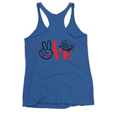TURBO DEALS PEACE AND LOVE Women's Racerback Tank