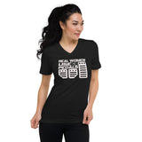 Real Women Use 3 Pedals Unisex Short Sleeve V-Neck T-Shirt