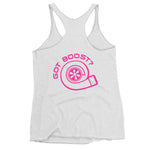 My Man's Car Is Boosted Women's Racerback Tank