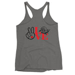 TURBO DEALS PEACE AND LOVE Women's Racerback Tank